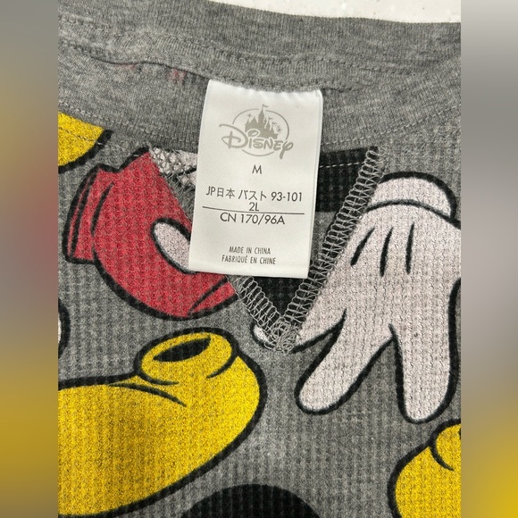 Disney Mickey Mouse Thermal Pajama set Size Medium Long Sleeves & Shorts Women’s - Picture 4 of 8